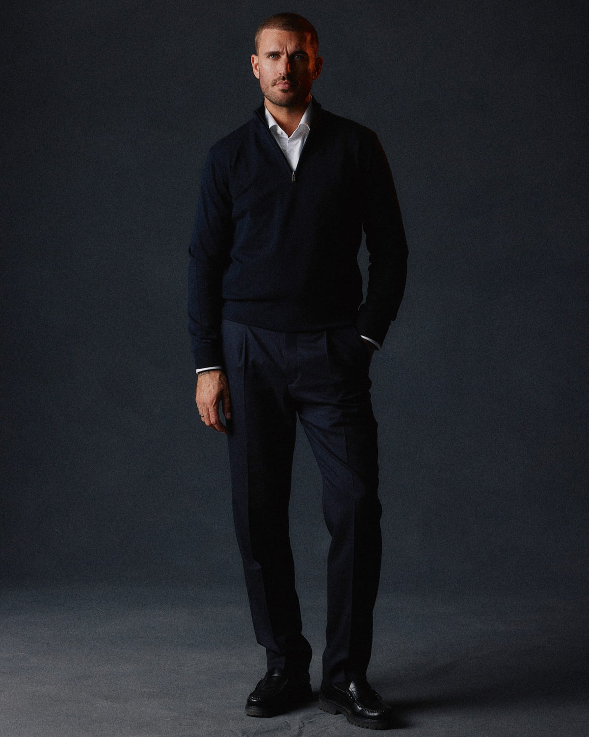 Der Merino-Quarter-Zip | Navy